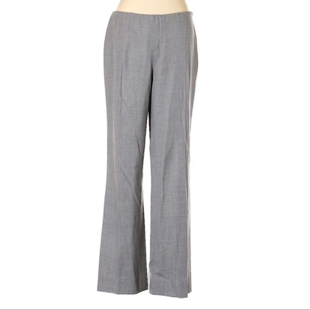 Ralph Lauren Black Label 4 grey side zipper mid rise wide leg wool blend pants